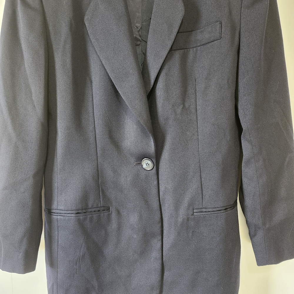 Petite Sophisticate Navy Single Button Blazer Womens Size 4 Career Lined Vintage - Picture 4 of 12
